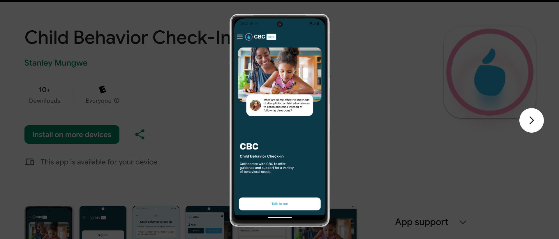 Child Behavior Check-In App